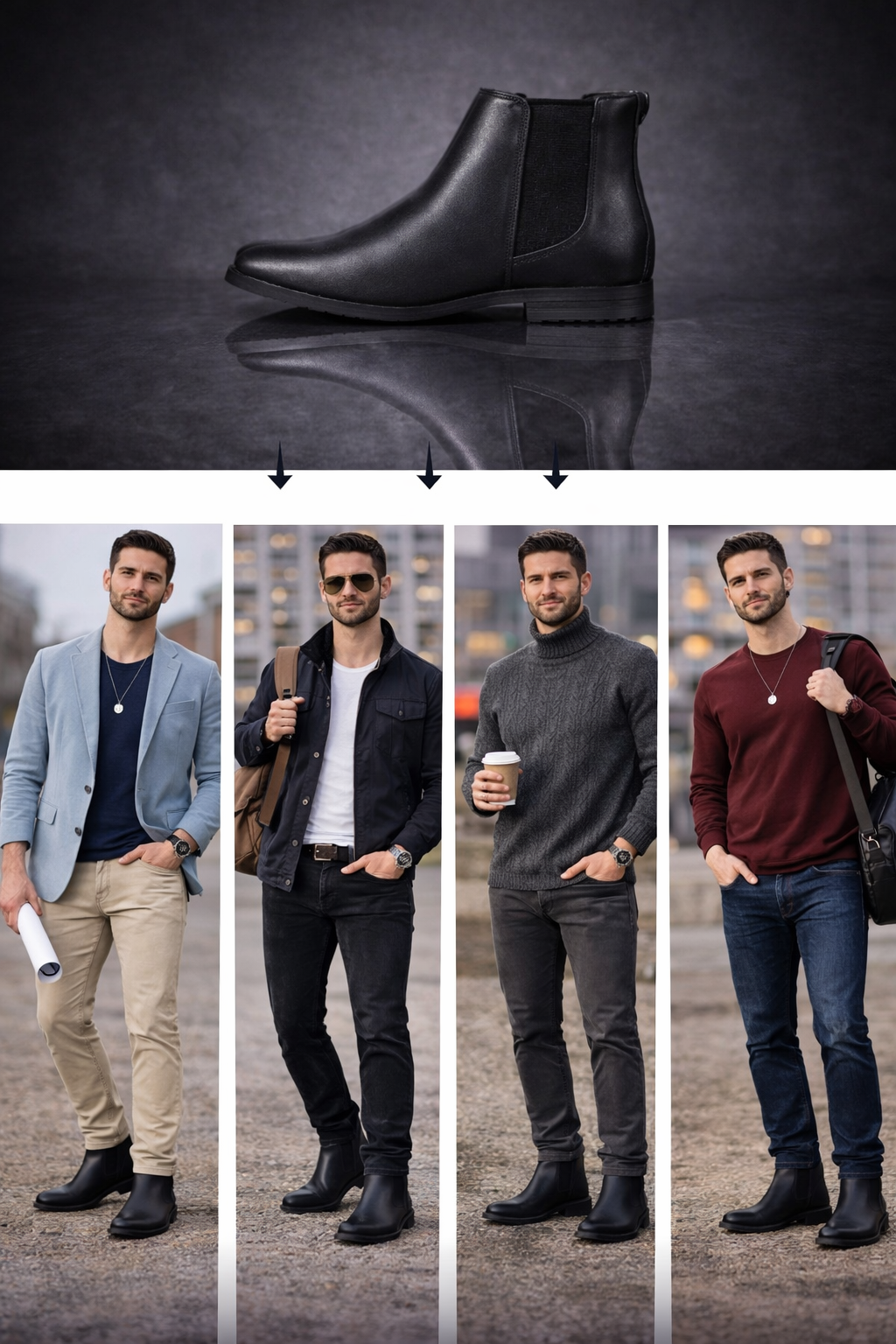 Amazon Essentials Men's Slip On Chelsea Ankle Boot - Black