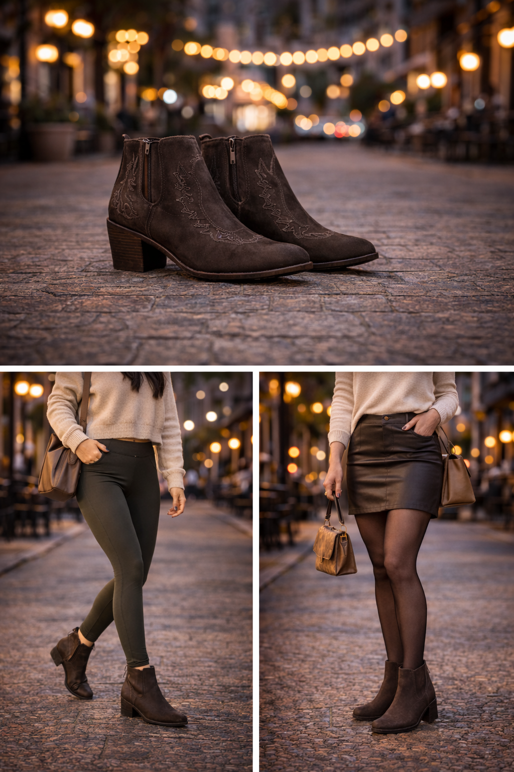 GLOBALWIN Women's Cowgirl boots Western Short Ankle Pull On