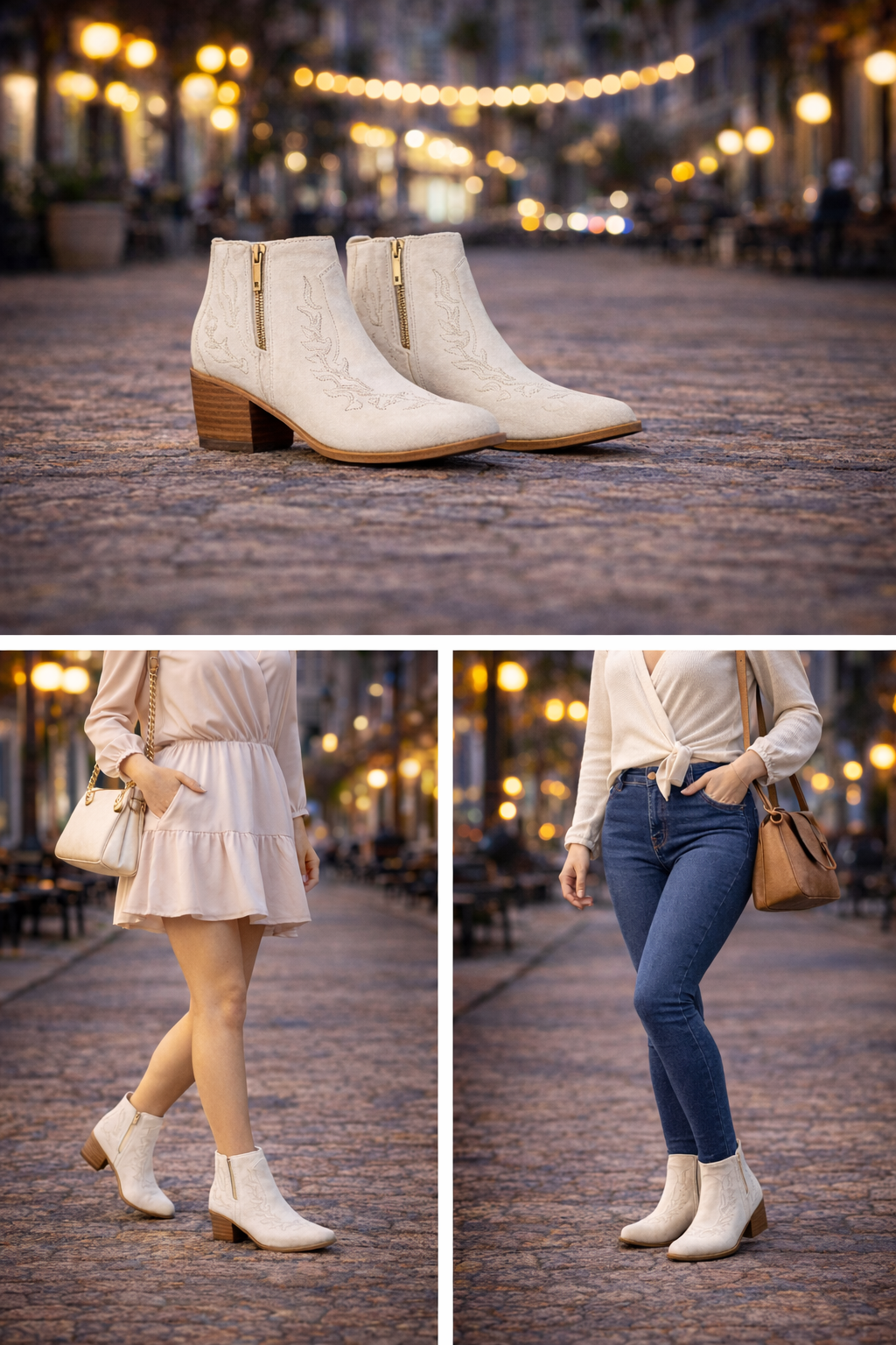 GLOBALWIN Women's Cowgirl boots Western Short Ankle Pull On