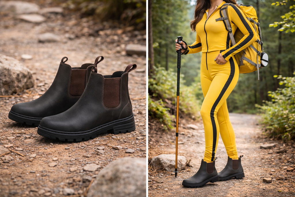Cestfini Outdoor Chelsea Hiking Boots For Women (Matte Black)