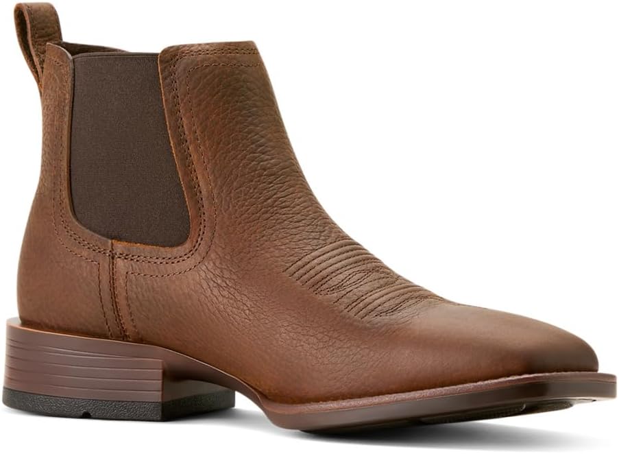 Ariat Mens Booker Ultra Square Toe Chelsea Boots - Brown Oiled Rowdy