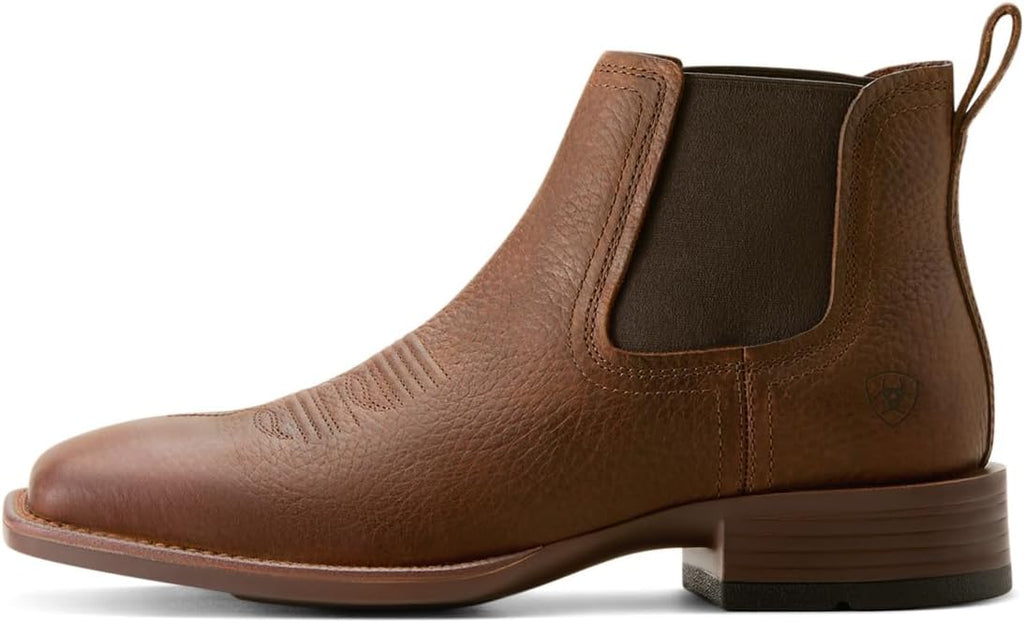 Ariat Mens Booker Ultra Square Toe Chelsea Boots - Brown Oiled Rowdy