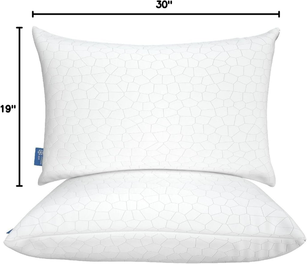 QUTOOL - Cooling Pillow for Sleeping, CertiPUR-US Shredded Memory Foam Queen Pillows Set of 2