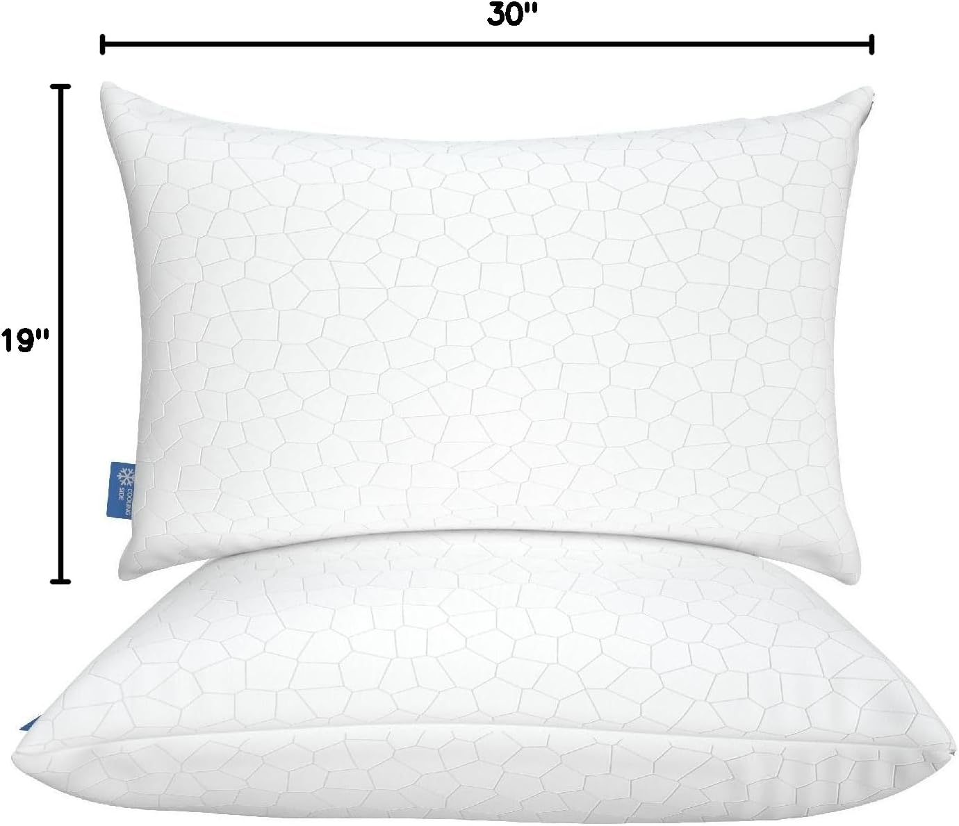 QUTOOL - Cooling Pillow for Sleeping, CertiPUR-US Shredded Memory Foam Queen Pillows Set of 2
