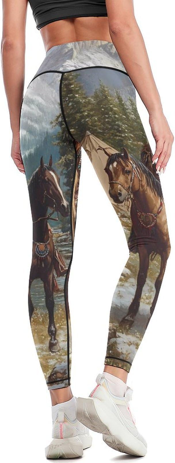 Native American Indian Women High Waisted Leggings Tummy Control Workout Gym Yoga Pants