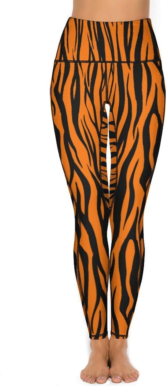 Droeyroest - High Waisted Workout Leggings for Women (Tiger Print)