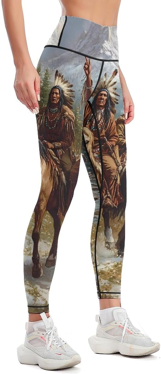 Native American Indian Women High Waisted Leggings Tummy Control Workout Gym Yoga Pants
