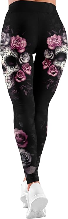HIVICHI Printed Leggings (Skull & Rose)