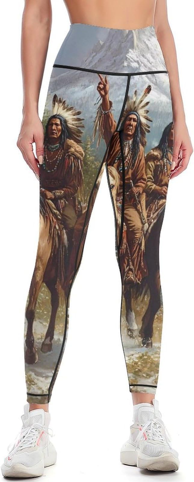 Native American Indian Women High Waisted Leggings Tummy Control Workout Gym Yoga Pants