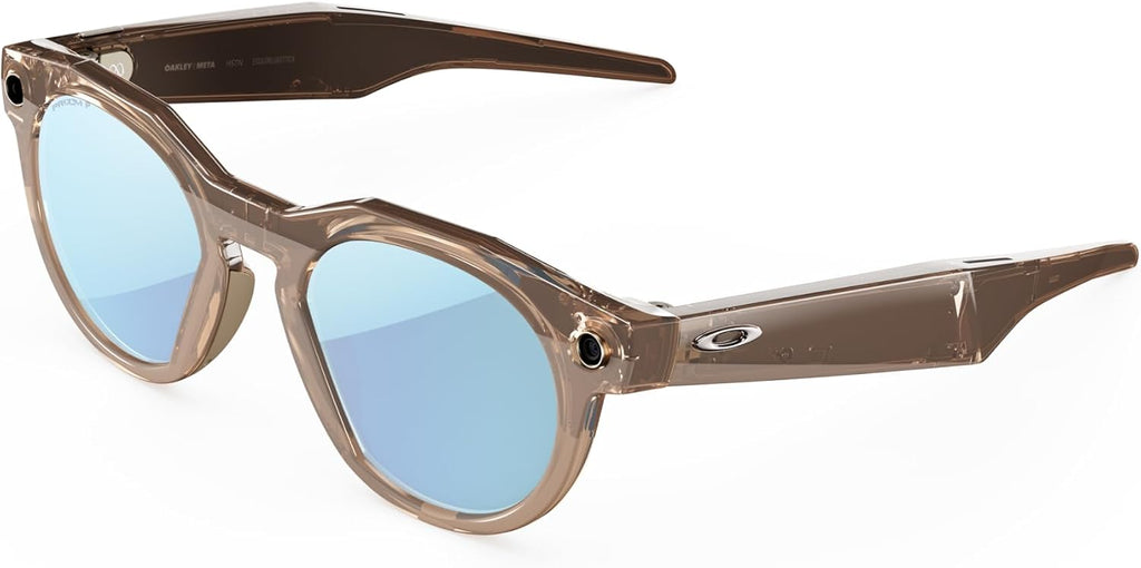 Oakley Meta HSTN, Brown Smoke | Smart AI Glasses for Men, Women — Performance for Sports, Athletes — Camera, Audio, Video — 8 Hour Battery — 3K HD Resolution — Deep Water Polarized Lenses