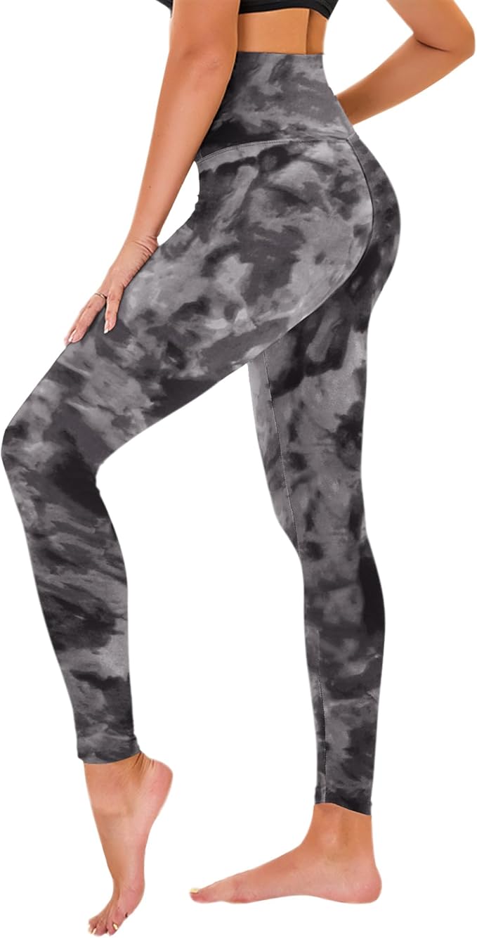 TNNZEET Black Smoke High-Waisted Leggings – Light Gray