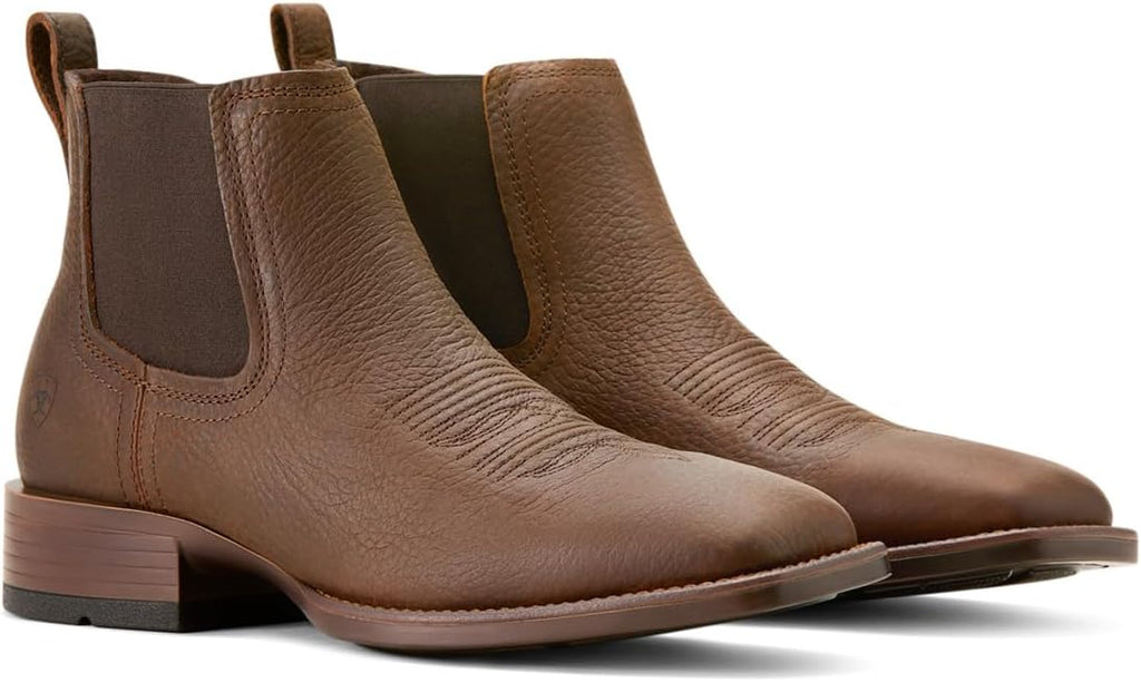 Ariat Mens Booker Ultra Square Toe Chelsea Boots - Brown Oiled Rowdy