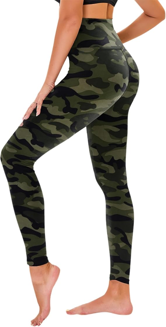 TNNZEET High-Waisted Camo Leggings No Pockets Small/Medium – Camouflage