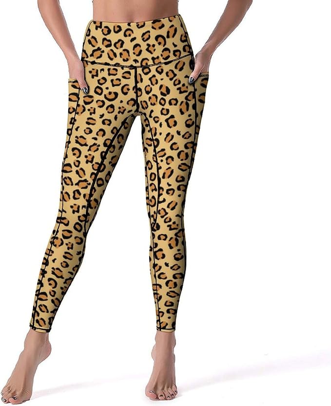 Droeyroest - High Waisted Workout Leggings for Women (Animal Leopard Print)
