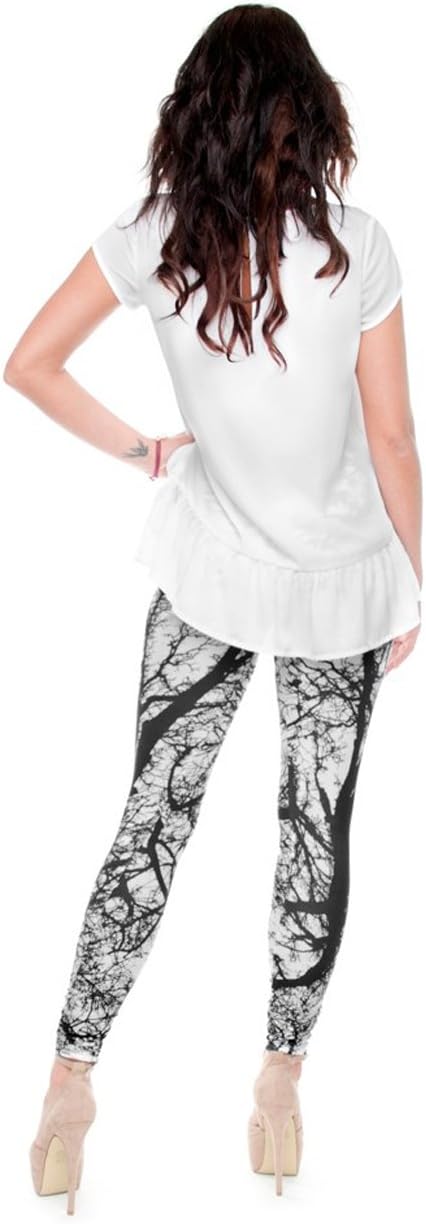 JINKAIJIA Women's Regular Size and Large Size Fashion Designs Digital 3D Printed Leggings (Trees)