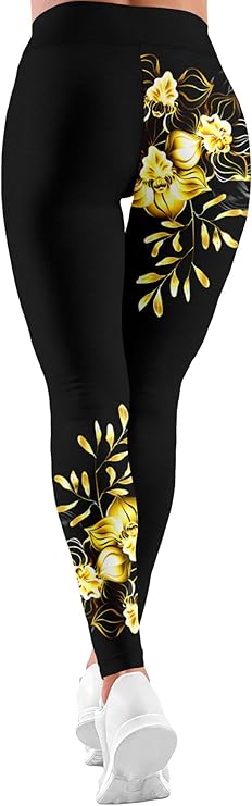 HIVICHI Printed Leggings (Yellow Flower)
