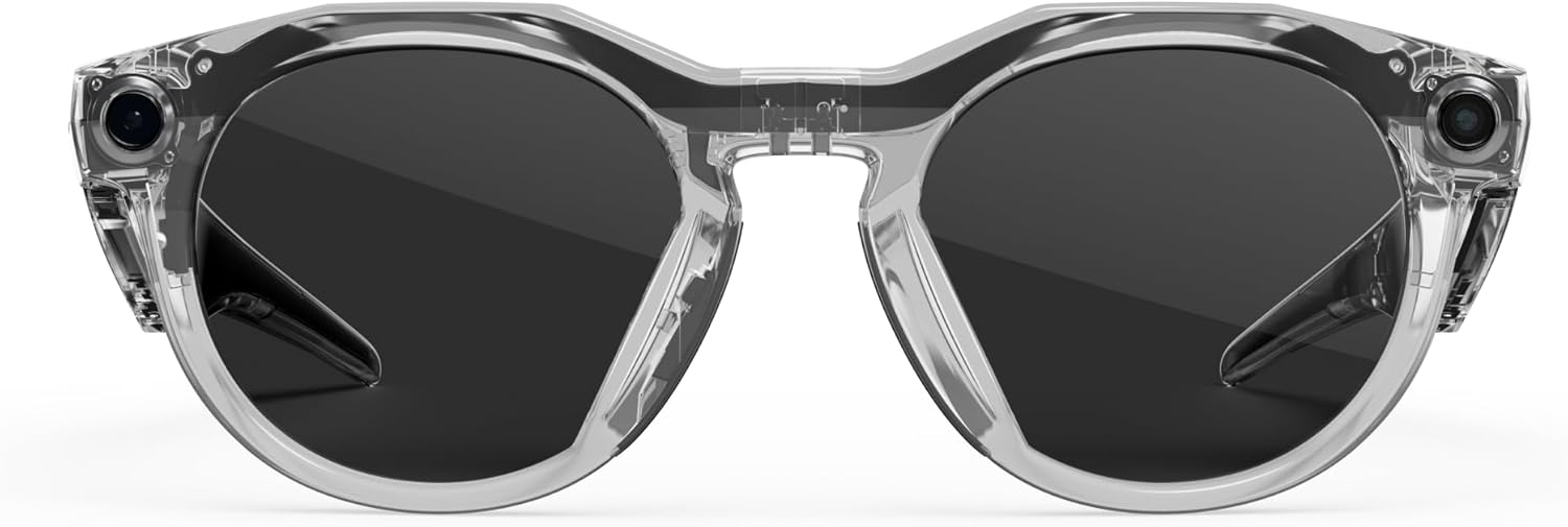Oakley Meta HSTN, Clear | Smart AI Glasses for Men, Women — Performance for Sports, Athletes — Camera, Audio, Video — 8 Hour Battery — 3K HD Resolution — Clear to Grey Transitions® Lenses