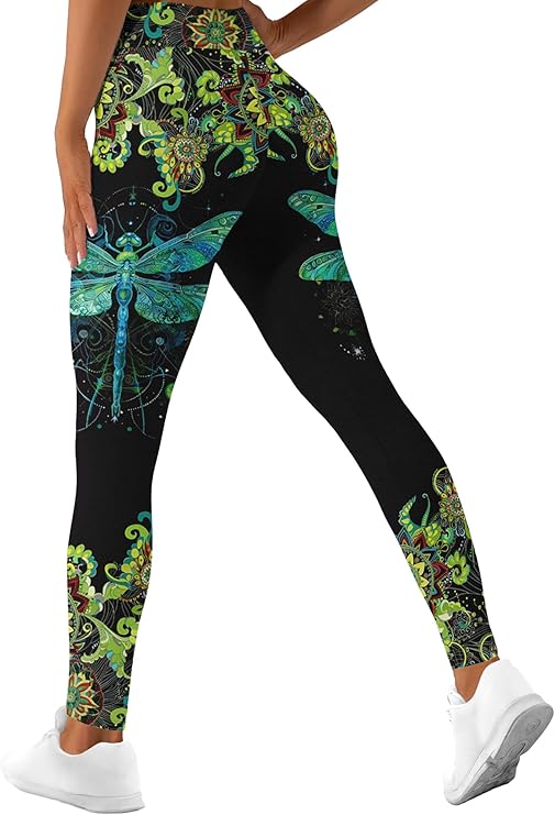 HIVICHI Printed Leggings (Dragonfly Hibiscus)