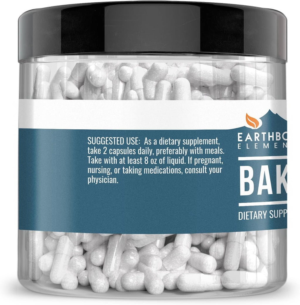 Earthborn Elements Baking Soda Capsules, 200 Capsules, Sodium Bicarbonate