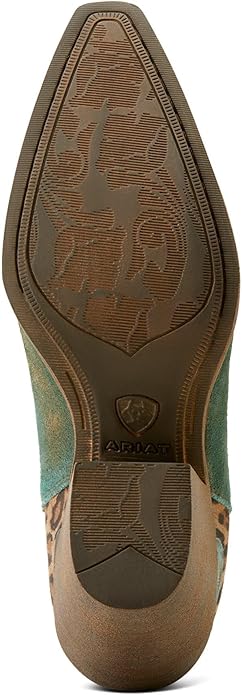 Ariat Women's Western Snake Print Boot by Ariat - (Tan Leopard/Peacock Teal)