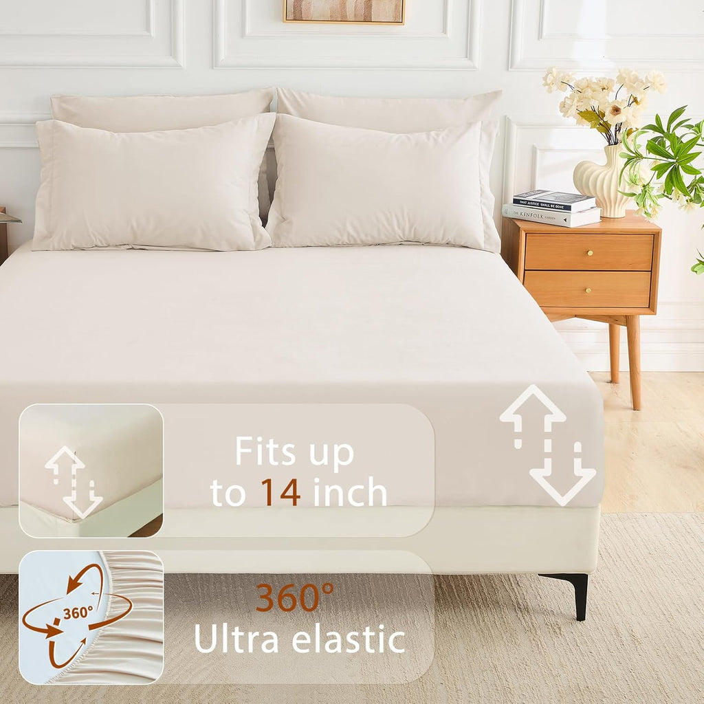 MUXHOMO 7 Pieces Queen Comforter Set, Soft Bed in a Bag Queen Size