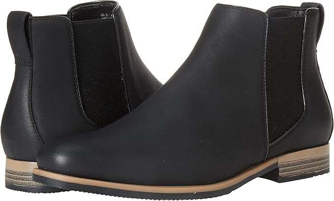 Amazon Essentials Men's Slip On Chelsea Ankle Boot - Black Faux Leather