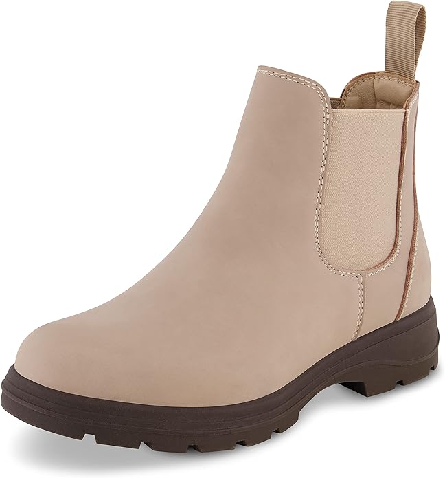 CUSHIONAIRE Women's Britain Chelsea Boots (Sand)