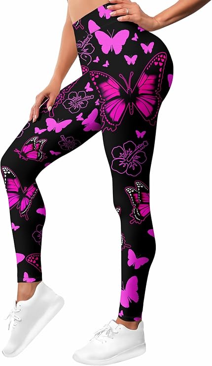 HIVICHI Printed Leggings (Purple Butterfly)