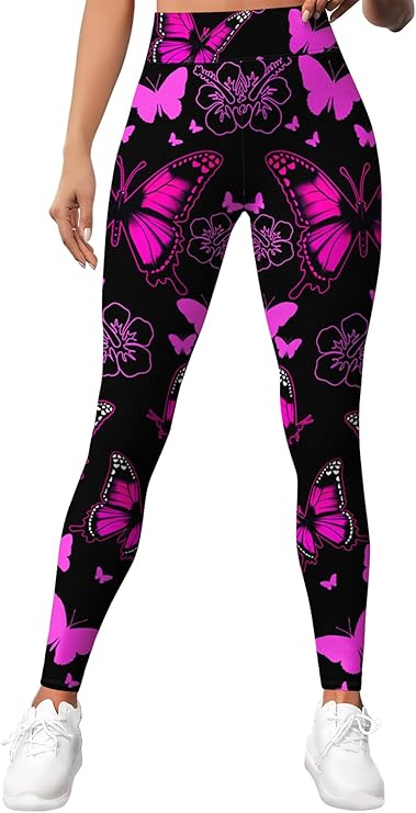 HIVICHI Printed Leggings (Purple Butterfly)