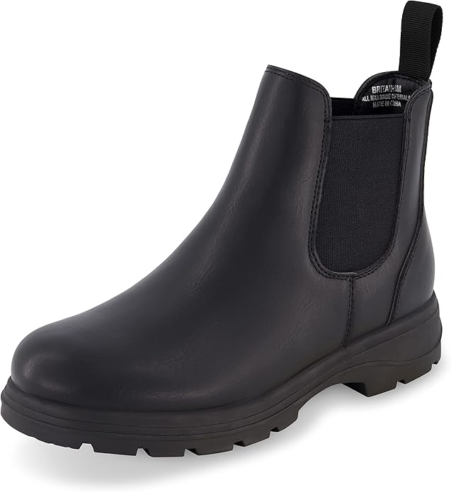 CUSHIONAIRE Women's Britain Chelsea Boots (Black Nappa)