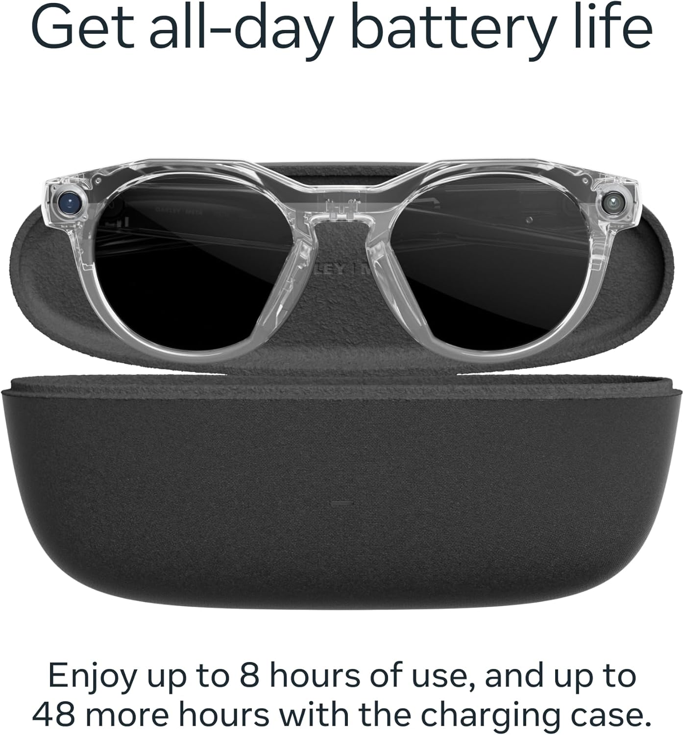 Oakley Meta HSTN, Clear | Smart AI Glasses for Men, Women — Performance for Sports, Athletes — Camera, Audio, Video — 8 Hour Battery — 3K HD Resolution — Clear to Grey Transitions® Lenses