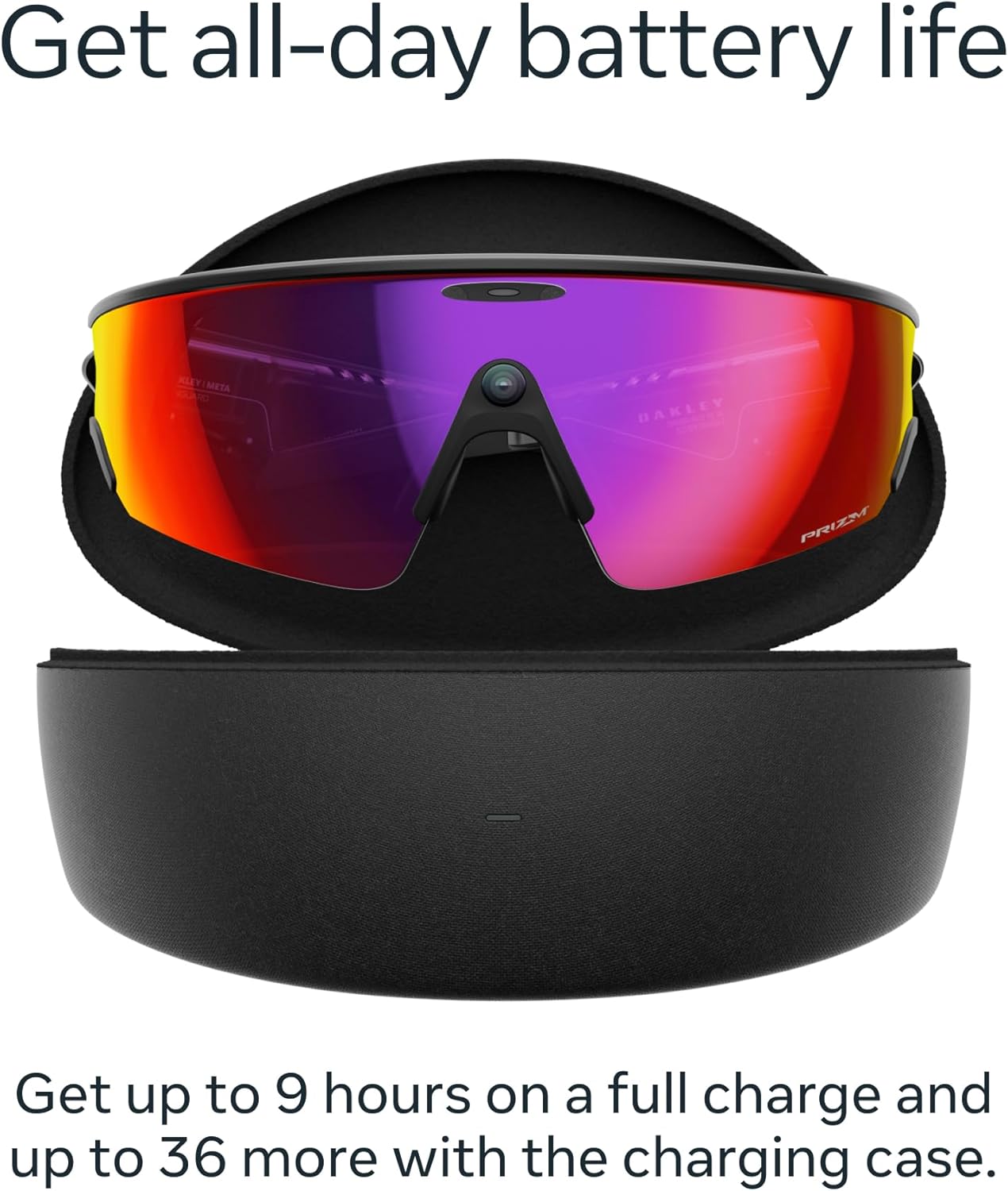 Oakley | Meta Vanguard with Meta AI, Audio, Photo, Video Compatibility - Black, Prizm™ Road