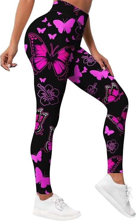 HIVICHI Printed Leggings (Purple Butterfly)
