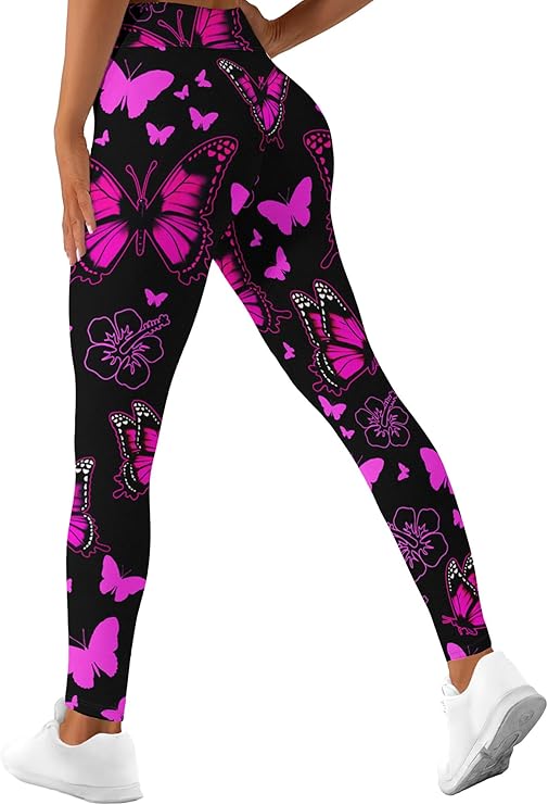 HIVICHI Printed Leggings (Purple Butterfly)