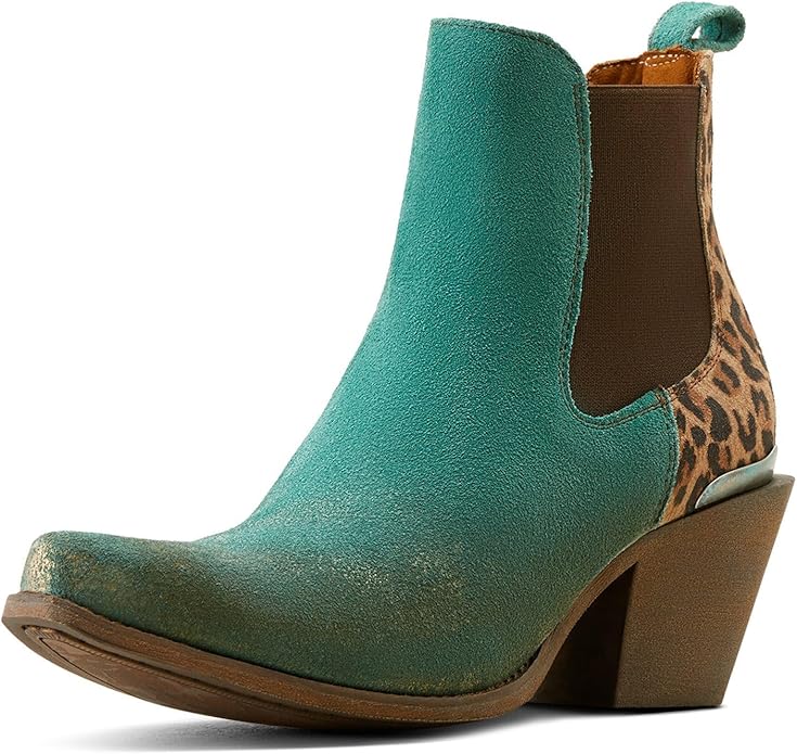 Ariat Women's Western Snake Print Boot by Ariat - (Tan Leopard/Peacock Teal)