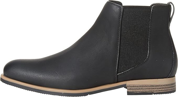 Amazon Essentials Men's Slip On Chelsea Ankle Boot - Black Faux Leather