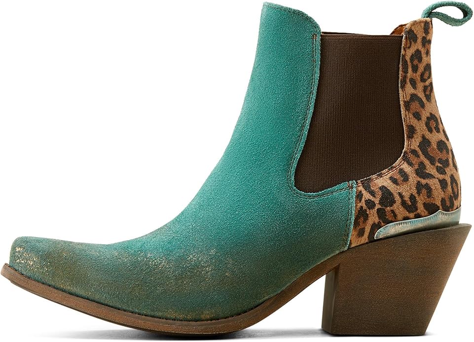 Ariat Women's Western Snake Print Boot by Ariat - (Tan Leopard/Peacock Teal)