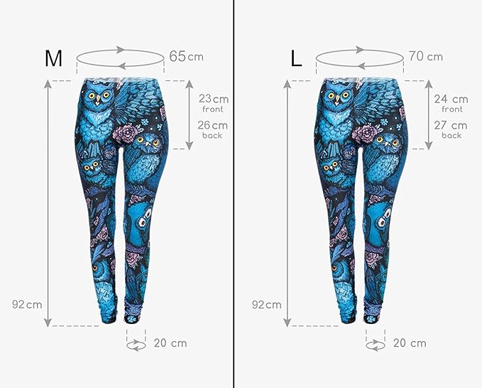 JINKAIJIA Women's Regular Size and Large Size Fashion Designs Digital 3D Printed Leggings (Night Owl)