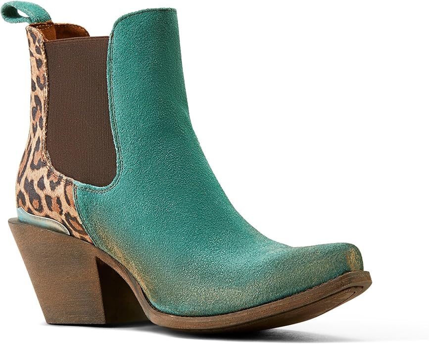 Ariat Women's Western Snake Print Boot by Ariat - (Tan Leopard/Peacock Teal)