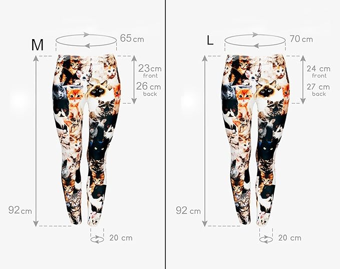 JINKAIJIA Women's Regular Size and Large Size Fashion Designs Digital 3D Printed Leggings (Cats)