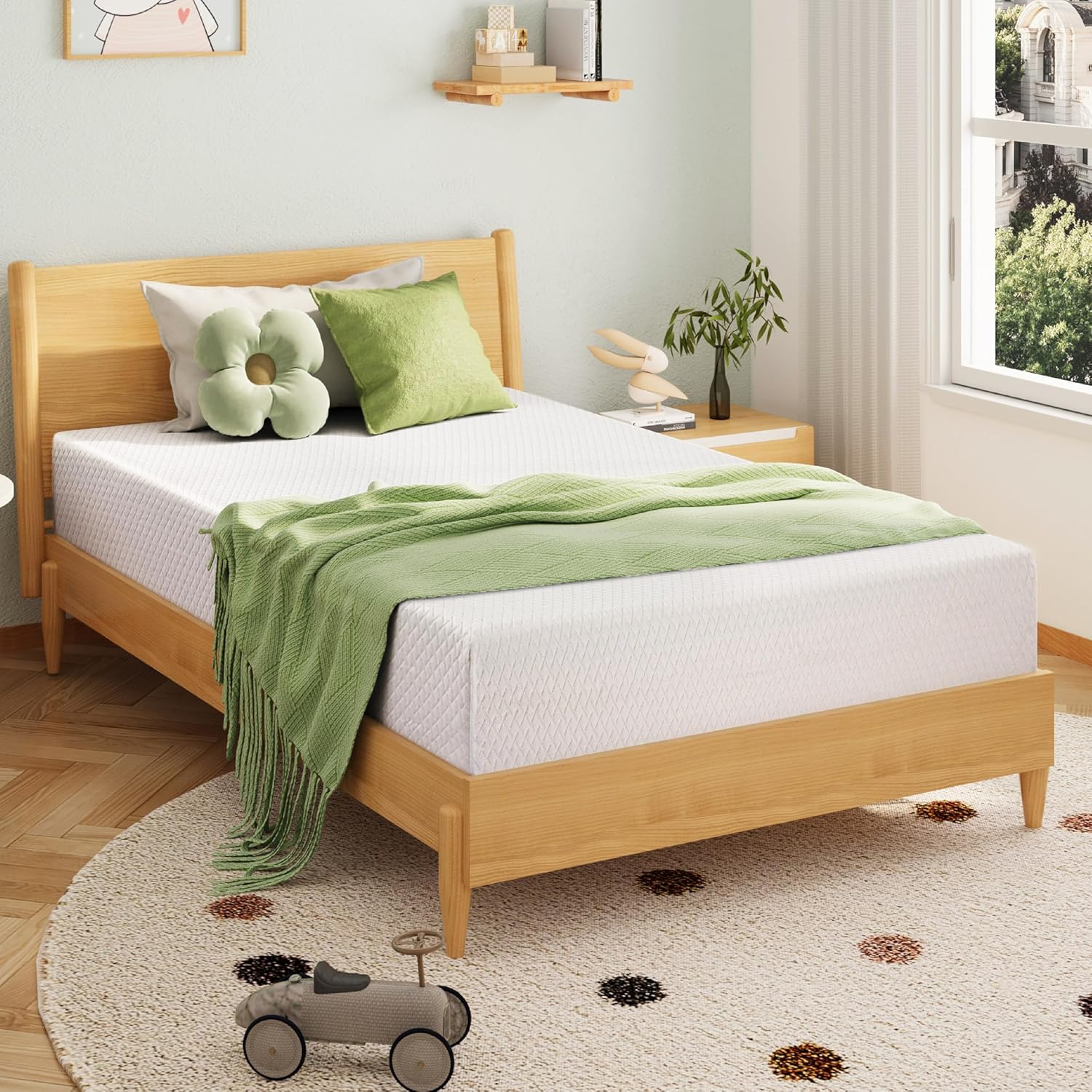 EGOHOME 8 Inch Twin Mattress, Memory Foam Mattress with Cooling Green Tea Gel