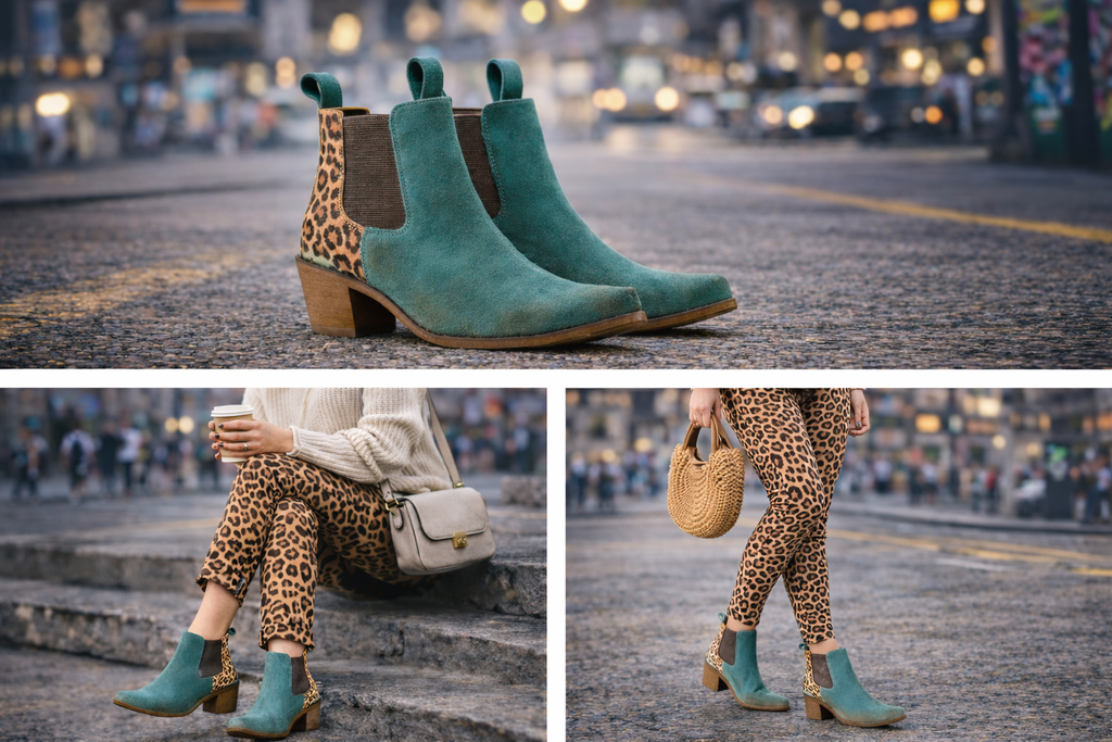 Ariat Women's Western Snake Print Boot by Ariat - (Tan Leopard/Peacock Teal)