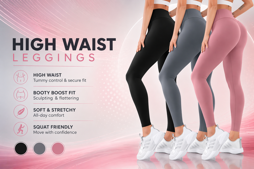 FAYHAY - 3 Pack High Waisted Leggings for Women Butt Lift Tummy Control Yoga Pants Non See-Through Workout Running Pants