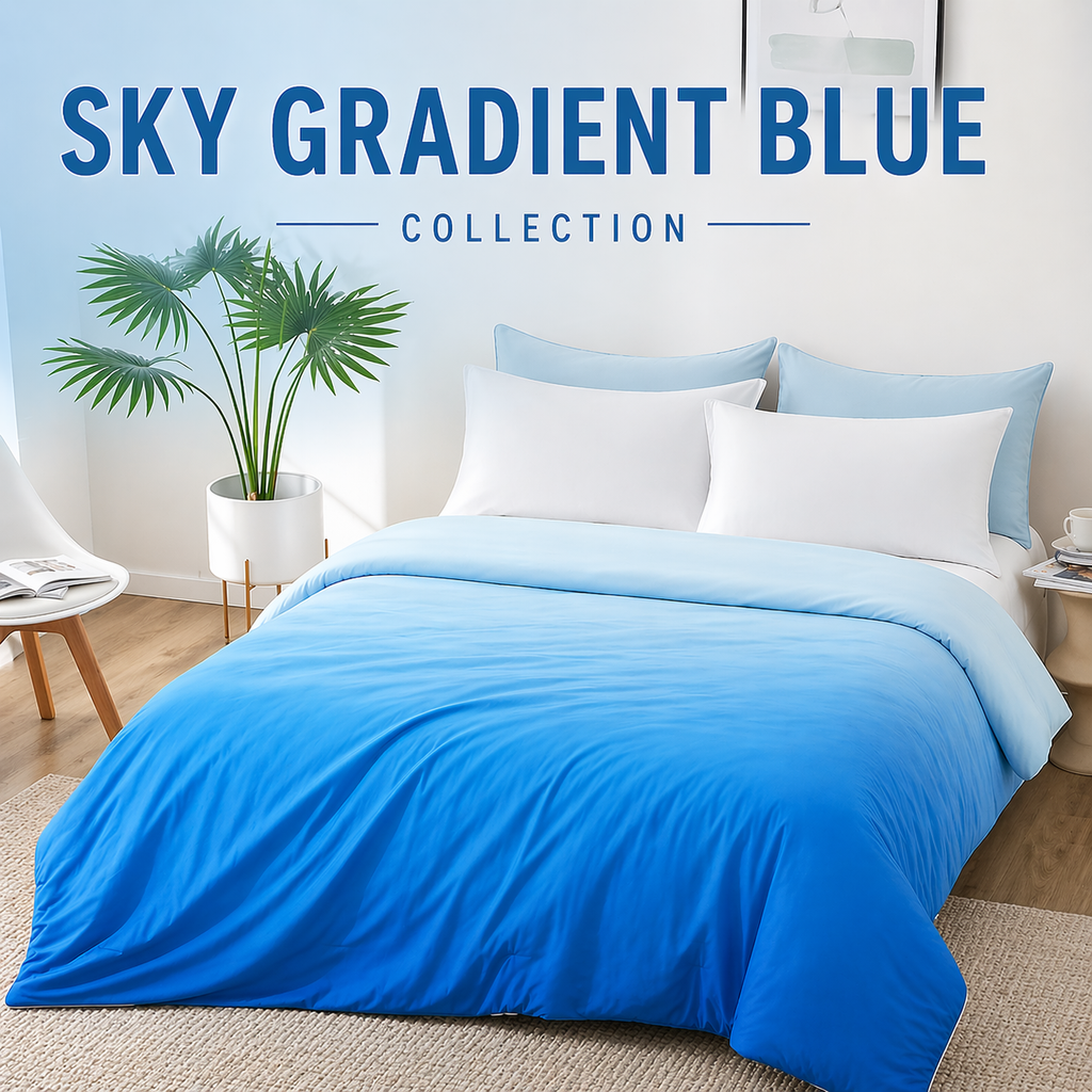 Elegear - Cooling Comforter Queen Size, Double-Sided Arc-Chill 3.0 Instantly Cool Satin Comforter - Pearl White, Gradient Blue, Gradient Light Blue, and Gradient Grey