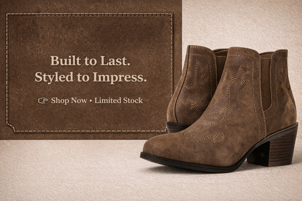 GLOBALWIN Women's Cowgirl boots Western Short Ankle Pull On Low Heel (Camel Brown)