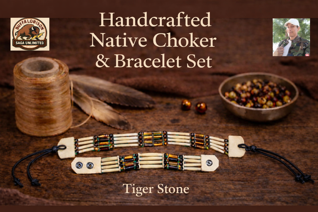 Native American Style Choker & Bracelet (Tiger Stone)