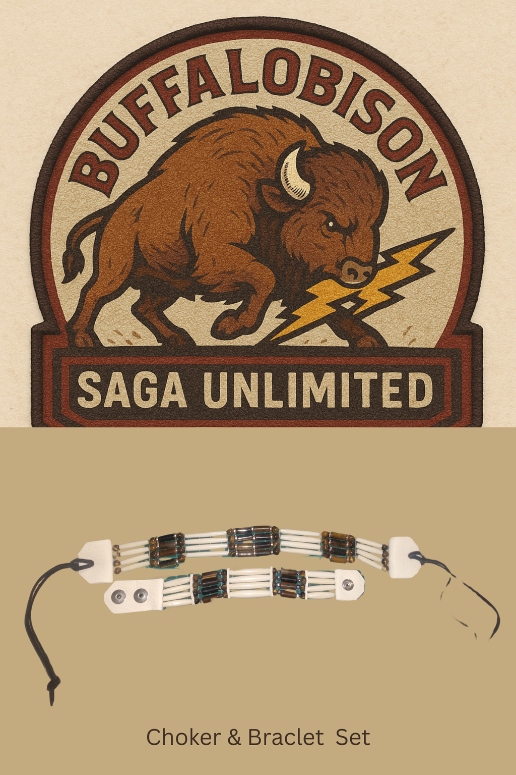 Native American Style Choker & Bracelet (Tiger Stone)