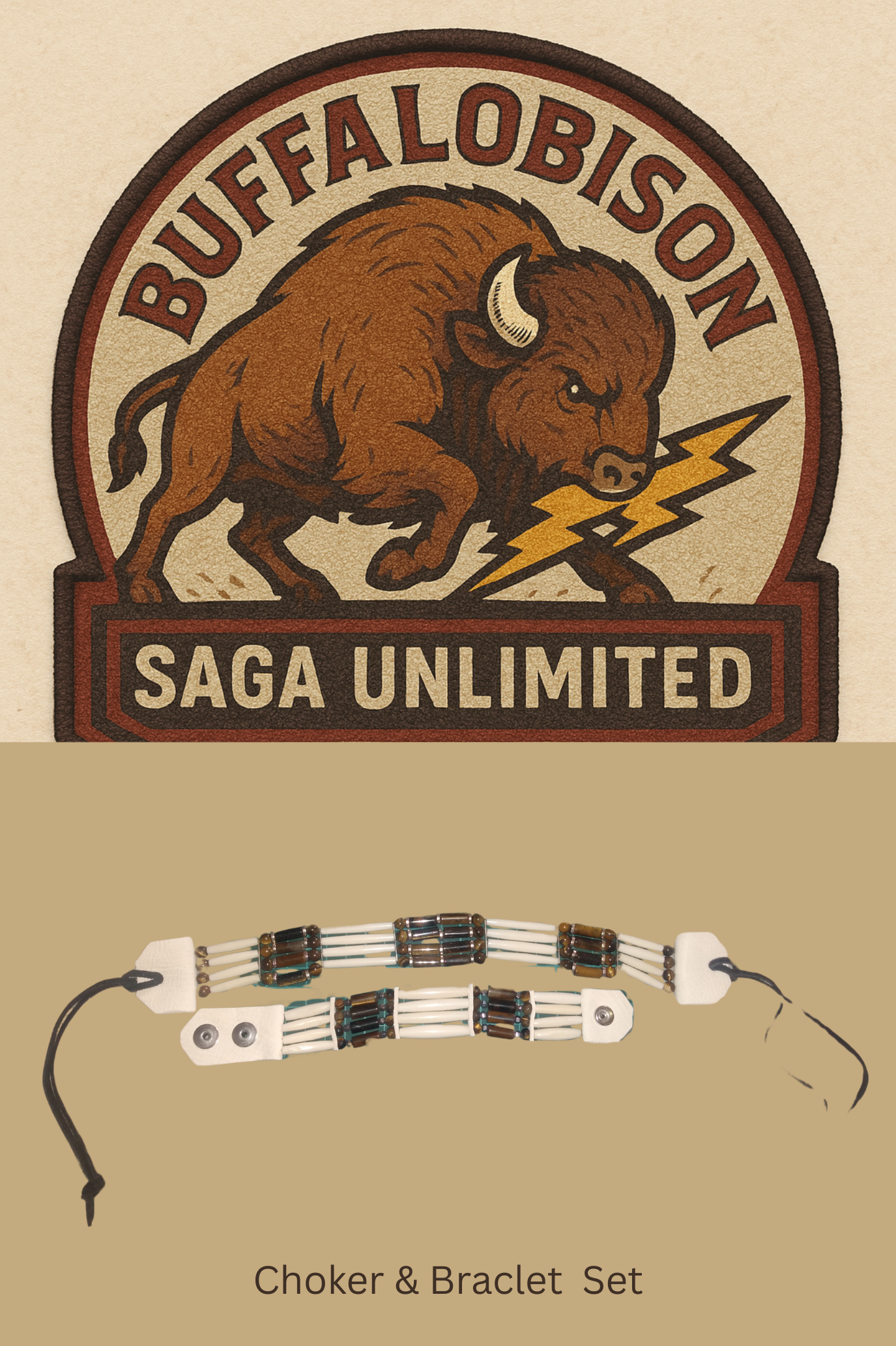 Native American Style Choker & Bracelet (Tiger Stone)