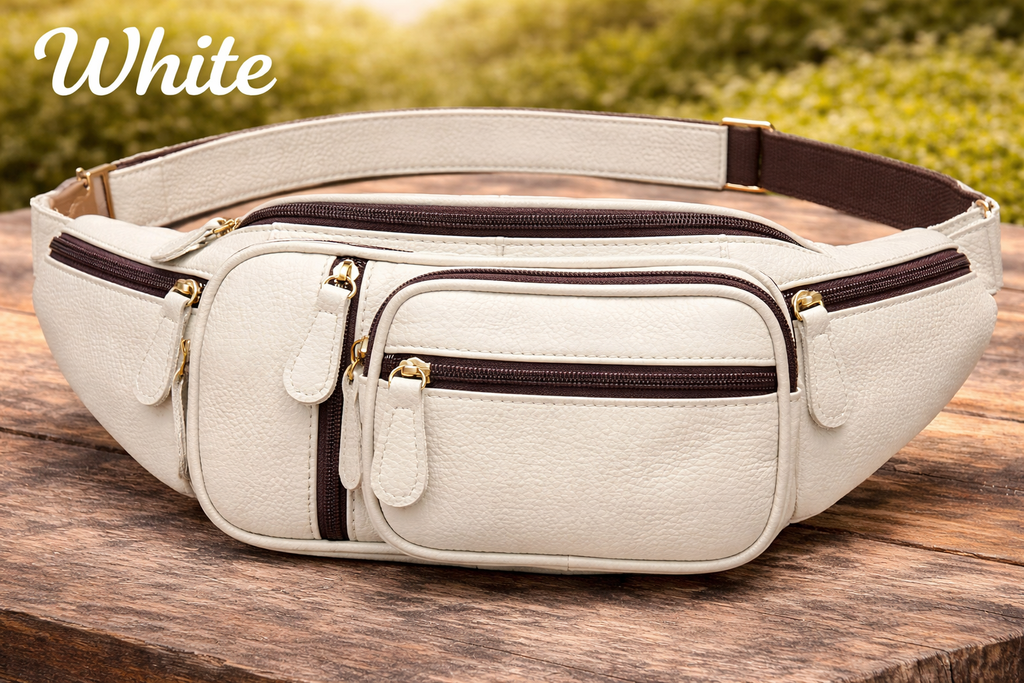 NIUCUNZH - Genuine Leather Fanny Pack large capacity Cross-body Waist Bag (crocodile coffee)