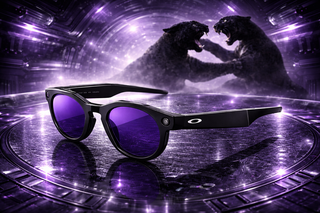 Oakley Meta HSTN, Black | Smart AI Glasses for Men, Women — Performance for Sports, Athletes — Camera, Audio, Video — 8 Hour Battery — 3K HD Resolution — Amethyst Transitions® Lenses